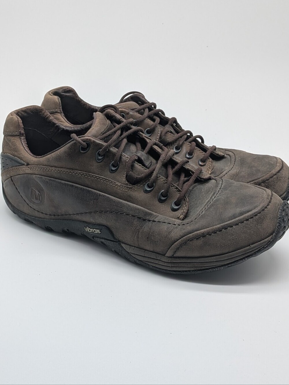 Merrell Men's Dark Brown Leather Casual Slip-On Sneakers